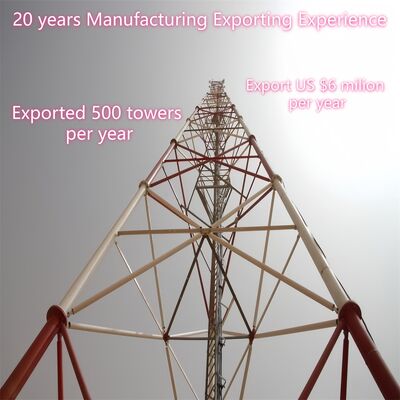 برج لوله ای مقاوم در برابر خوردگی با سه پا GSM ارتباطات مایکروویو برج پخش مخابرات