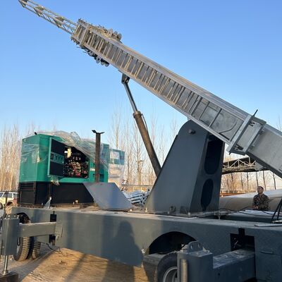 برج تلسکوپی Monopole 15-25M فولاد گالوانیزه کامیون نصب شده آنتن ارتباطی 40M / S ضد بادی گواهینامه ایزو