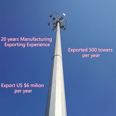 ساختار مخابراتی برج مونوپول که از فولاد کششی بالا و فولاد نرم است که با استاندارد GB T و EN 10025 مطابقت دارد