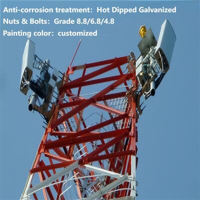 Wireless Hot-dip galvanization 3-Legged Angular Tower for 5G and Wifi Internet Connectivity