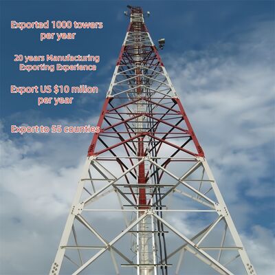 12 18 24 30M 3 پایه زاویه ای فولادی سبک گالوانیزه خود نگهدار در فضای باز 5G 4G دکل ارتباطی حومه مایکروویو