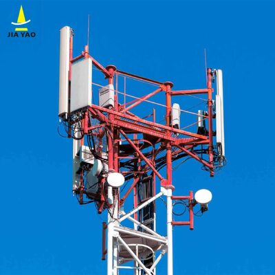 دکل مخابراتی 5G 4G میکروویو تلویزیون گالوانیزه فولادی لوله‌ای 3 پایه چند بانده 17 27 37M