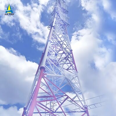 دکل مخابراتی 5G 4G میکروویو تلویزیون گالوانیزه فولادی لوله‌ای 3 پایه چند بانده 17 27 37M