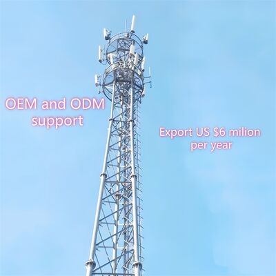 دکل مخابراتی 5G 4G میکروویو تلویزیون گالوانیزه فولادی لوله‌ای 3 پایه چند بانده 17 27 37M