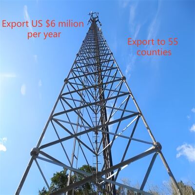 16 26 36M سیگنال یکپارچه فولاد گالوانیزه لوله 3 پا در فضای باز 5G 4G ماهواره رادیو Wifi Telecom Tower