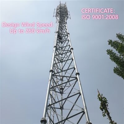 18 28 38 متر 3 پایه فولادی گالوانیزه چند فرکانسی فضای باز 5G 4G وای فای برج مخابراتی پخش تلویزیونی