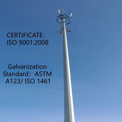 11 17 23M فضای کارآمد تک قطبی فولادی گالوانیزه فولادی در فضای باز 5G 4G Wifi فشرده ارتباطی