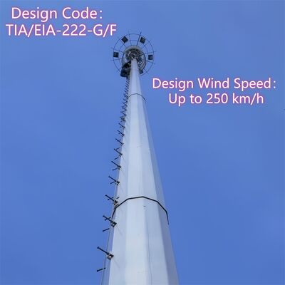 11 17 23M فضای کارآمد تک قطبی فولادی گالوانیزه فولادی در فضای باز 5G 4G Wifi فشرده ارتباطی