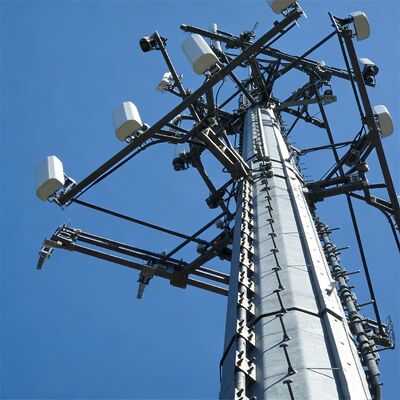 11 17 23M فضای کارآمد تک قطبی فولادی گالوانیزه فولادی در فضای باز 5G 4G Wifi فشرده ارتباطی