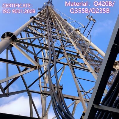 Heavy Duty 3 Legged Tubular Steel Tower Galvanized Telecom Structure Designed for Long Life Outdoor 5G 4G Microwave1
