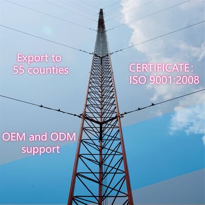 برج مخابراتی فولادی Guyed Wire تحویل سریع سفارشی پیش ساخته مدولار نصب آسان