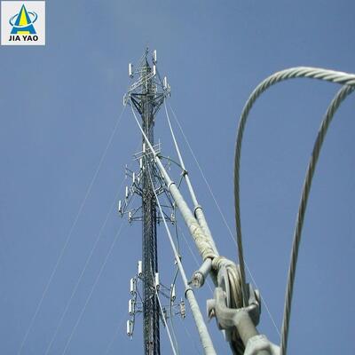برج مخابراتی فولادی Guyed Wire تحویل سریع سفارشی پیش ساخته مدولار نصب آسان