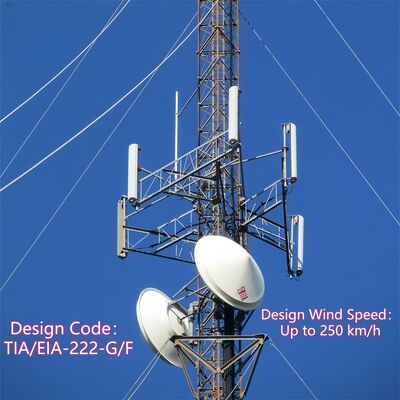 Wireless Communication Maintenance-Free Guyed Tower Pre-Galvanized Steel For Remote Rural Area