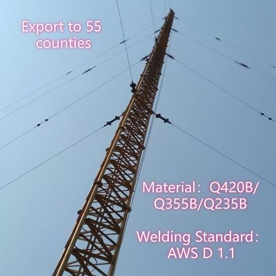 Wireless Communication Galvanized Guyed Wire Tower Wind Resistant For 5G Signal Transmission