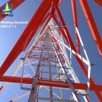 برج فولادی 46 متری محافظ صاعقه 3 پایه برای ایستگاه پایه 5G پارک صنعتی