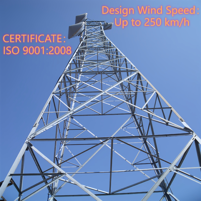 30 42 52 Meter Q355 Steel 4 Legged Angle Steel Tower Wide Coverage For High Speed Railway Hub
