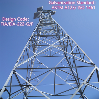 برج فولادی 20M 40M 45M Q355 Steel 4 Legged Angle Steel Tower for Mountain Pass Transmission