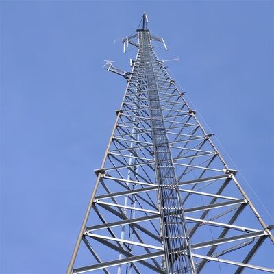 100FT 3-Tube Steel Communication Tubular BTS برج آنتن رادیویی HDG برای ایستگاه پایه مخابراتی
