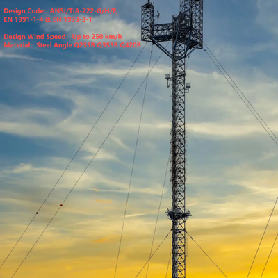 38M Quick Erect Guyed Wire Tower for Emergency Disaster Relief Tower