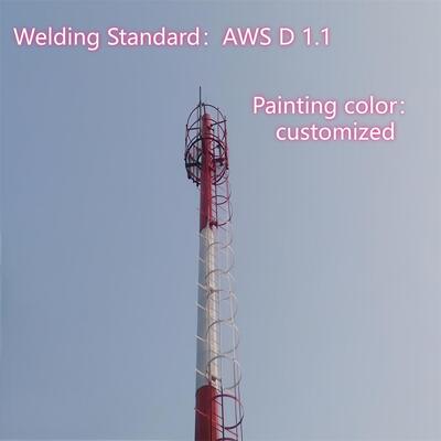 20M Q355 Steel Monopole Tower Mount برای استقرار 5G ساختمان اداری