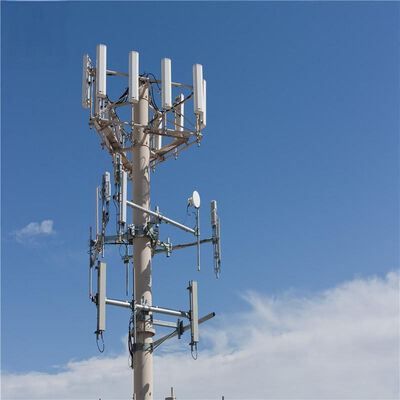 20M Q355 Steel Monopole Tower Mount برای استقرار 5G ساختمان اداری