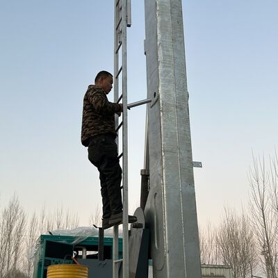 دکل دکل تلسکوپی فولادی قابل حمل 12 متر تا 25 متر برای ایستگاه پایه موبایل و نظارت رویداد موقت با سیستم بالابر برقی و پایه استقرار سریع