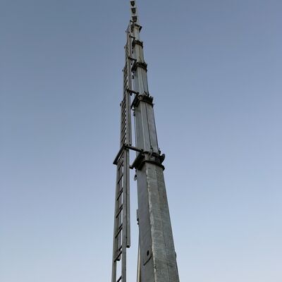 دکل دکل تلسکوپی فولادی قابل حمل 12 متر تا 25 متر برای ایستگاه پایه موبایل و نظارت رویداد موقت با سیستم بالابر برقی و پایه استقرار سریع