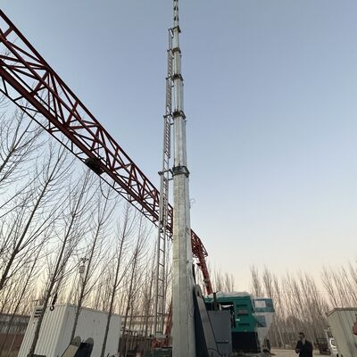 دکل دکل تلسکوپی فولادی قابل حمل 12 متر تا 25 متر برای ایستگاه پایه موبایل و نظارت رویداد موقت با سیستم بالابر برقی و پایه استقرار سریع