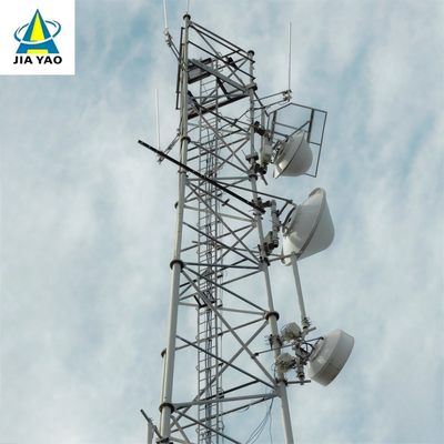 برج شبکه فولادی لوله‌ای 3 پایه سنگین برای ارتباط منطقه معدنی از راه دور 4G 5G ایستگاه پایه Q345B دکل مقاوم در برابر باد گالوانیزه داغ