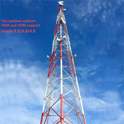 برج شبکه فولادی لوله‌ای 3 پایه سنگین برای ارتباط منطقه معدنی از راه دور 4G 5G ایستگاه پایه Q345B دکل مقاوم در برابر باد گالوانیزه داغ
