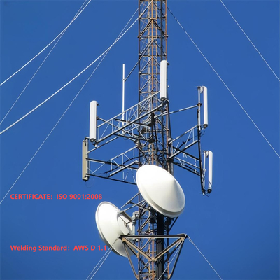 برج سیمی بسیار بالا برای پخش تلویزیون رادیویی دوربرد ANSI/TIA-222 دکل مشبک استاندارد مقاوم با سیستم لنگر فولادی مقاوم