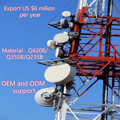 برج مشبک فولادی زاویه دار 4 پایه سنگین با ساختار باربر بهینه برای زیرساخت مخابرات روستایی استاندارد ANSI/TIA-222-G
