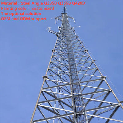 Heavy-Duty 3 Legged Tubular Steel Lattice Tower for Remote Mining Area Communication 4G 5G Base Station Q345B Hot DIP Galvanized Wind Resistant Mast